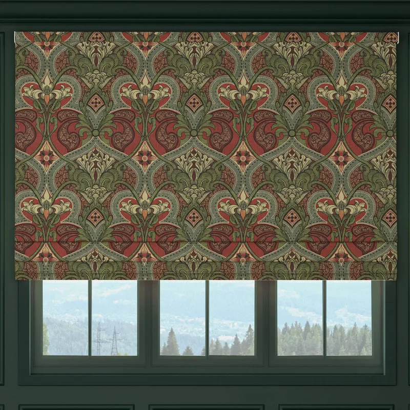 House Llewelyn-bowen Gwendoline Printed Damask Made To Measure Roman Blind Velvine Rosemarie