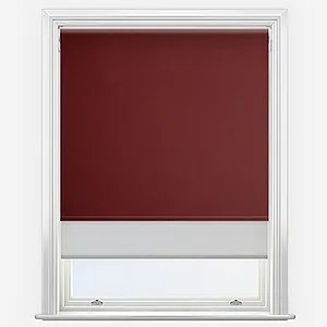 Optima Blackout Merlot Red & Grey Double Roller Blind