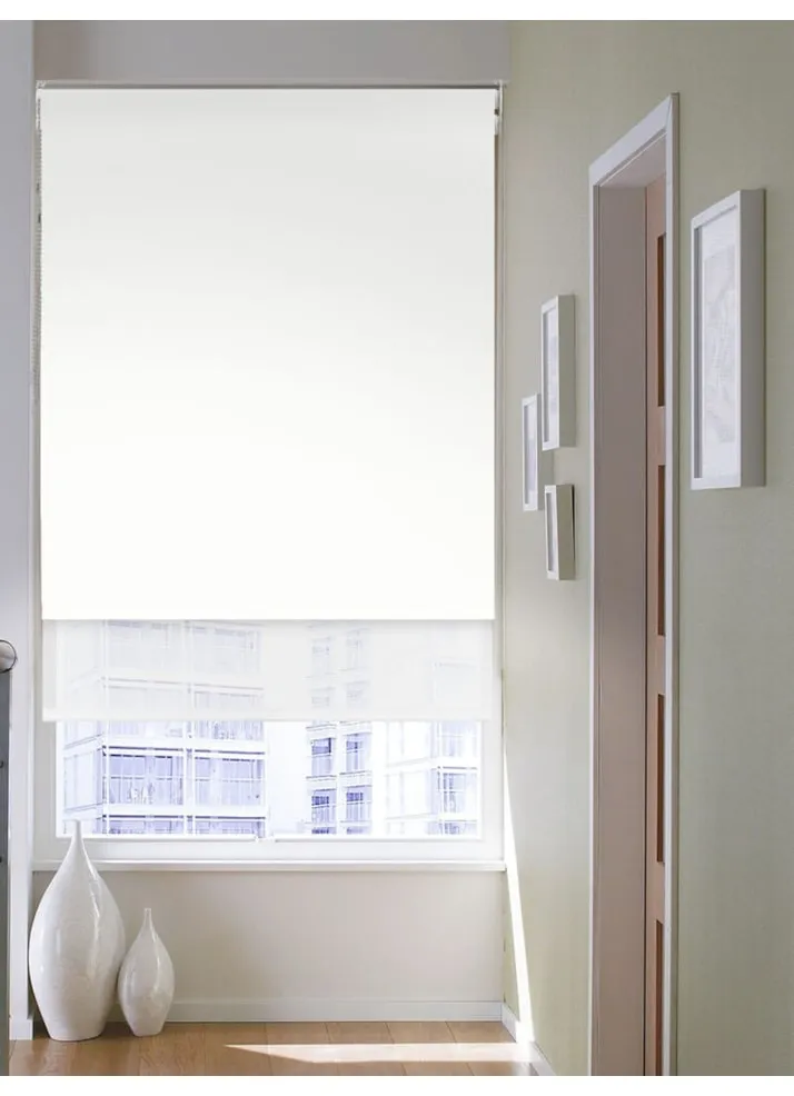 Blackout White And Sheer White Double Roller Blind
