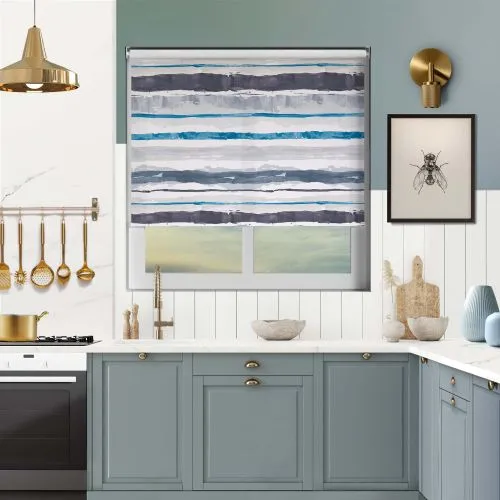 Brushstroke Indigo Cordless Roller Blind