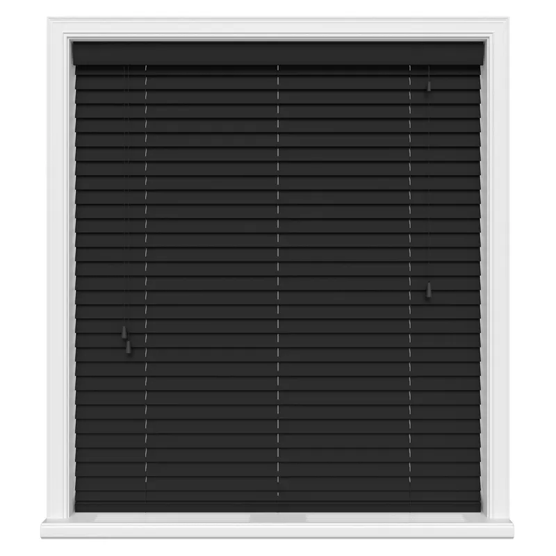 Midnight Black Real Wood Uk - Wooden Blinds