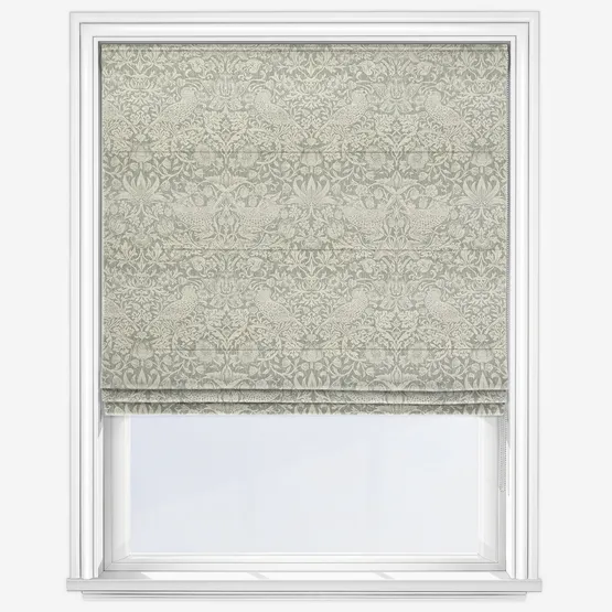 William Morris At Home Strawberry Thief Woven Sage Roman Blind