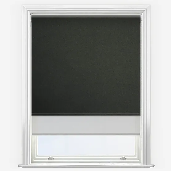 Double Roller Fusion Blackout Black & Grey Double Roller Blind