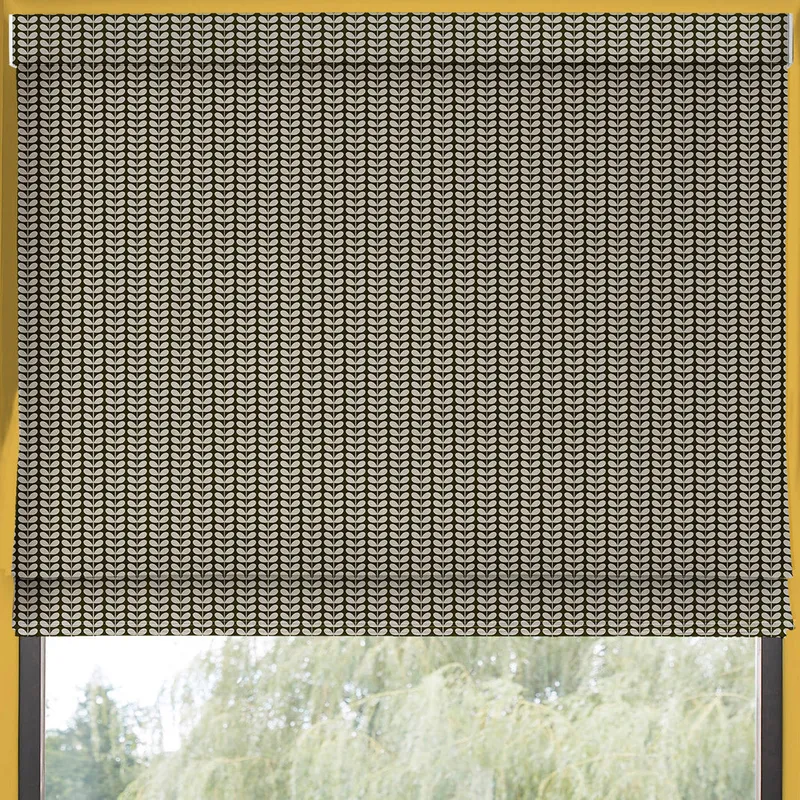 Orla Kiely Tiny Stem Made To Measure Roman Blind Black