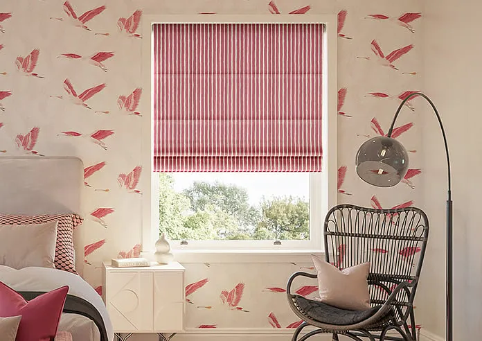 Vintage Stripe Bowler Red - Roman Blind