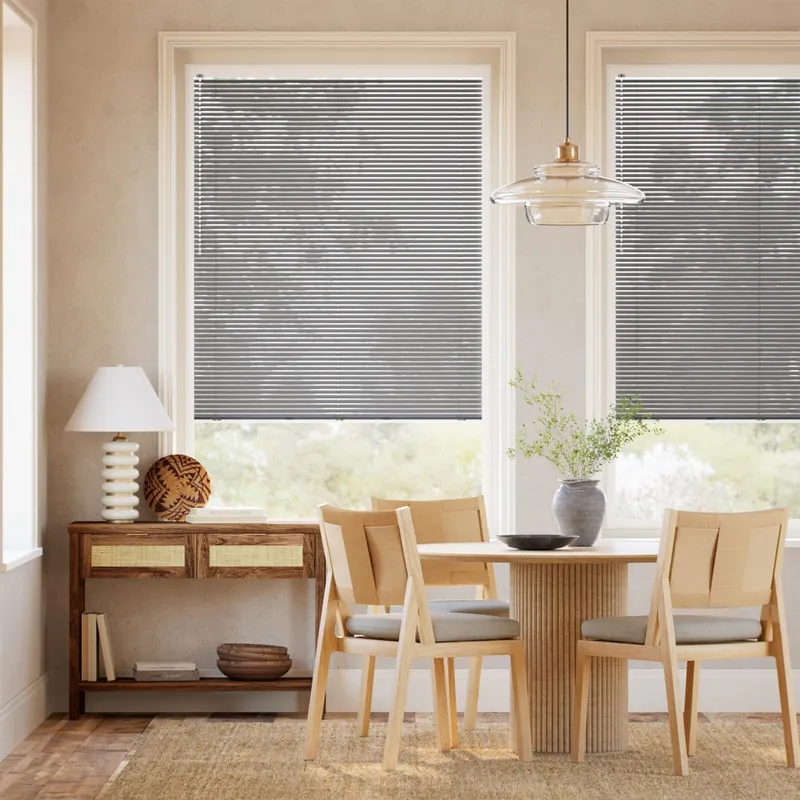 Perfect Fit L-shaped Essence Mid Grey Venetian Blind - 25mm Slat