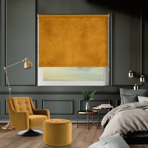 Velvet Mustard Roller Blind
