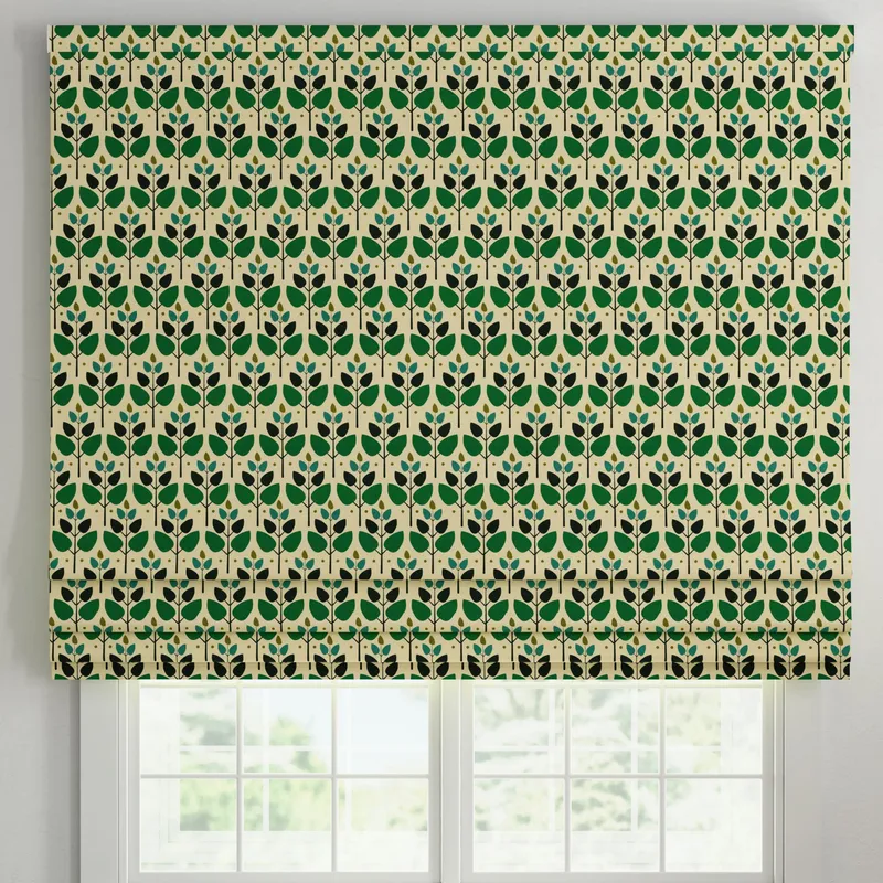 Ante Decor Cadiz Printed Cotton Made To Measure Roman Blind Emerald