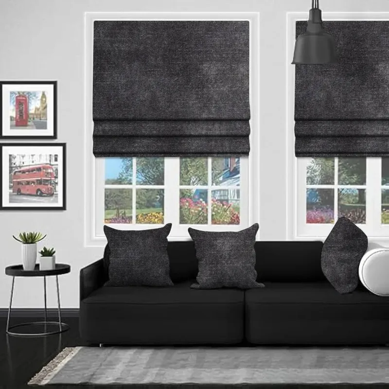 Eb Ankara Charcoal Roman Blind