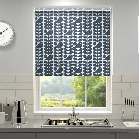 Orla Kiely Early Bird Made To Measure Roller Blind Dark Marine