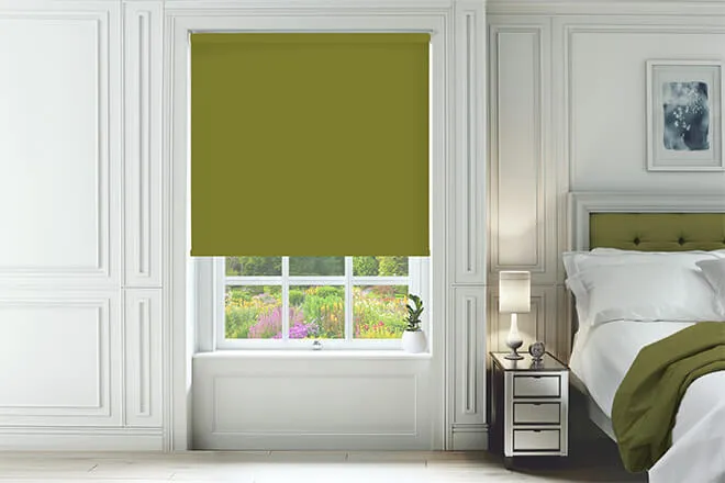 Cambridge Safe+ Olive Green - Fire Retardant & Moisture Resistant Blackout Roller Blind