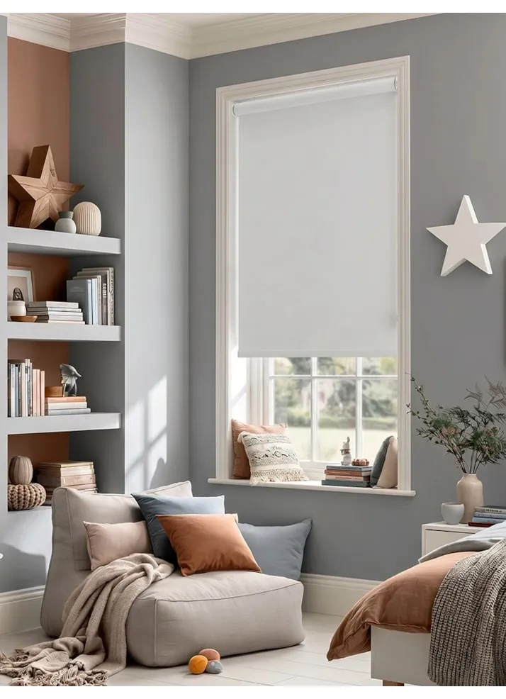 Daisy White Blackout Roller Blind