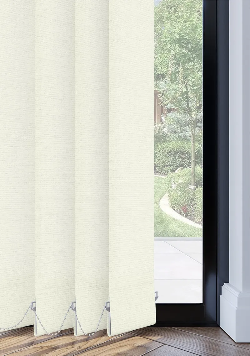 Pale Gold Loose Weave Vertical Blind