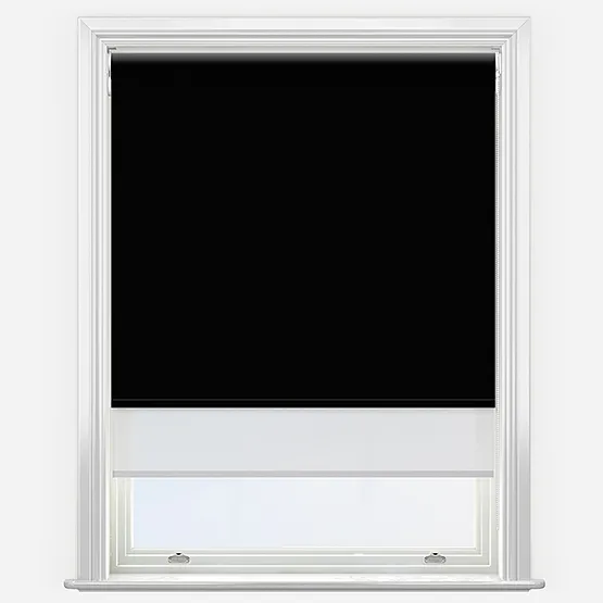 Double Roller Aqualuxe Sunvue Black & White Double Roller Blind