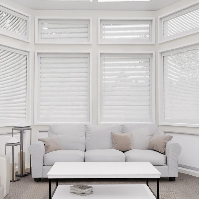 Perfect Fit No Drill Wooden Blind - Pure White - 25mm