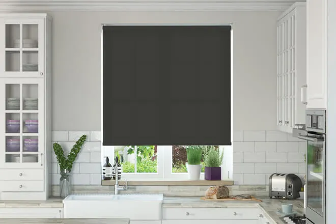 Alpha Charcoal - Fire Retardant Moisture Resistant Roller Blind