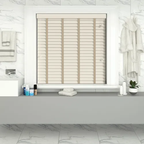 Mirage Faux Wood Blind With Canvas Ladder Tapes