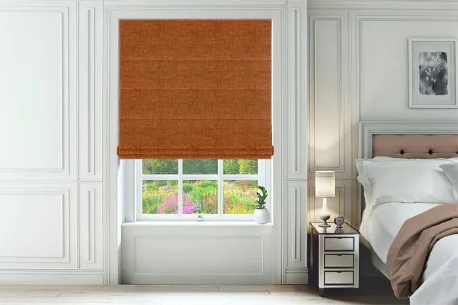 Etna Terracotta - Basketweave Roman Blind
