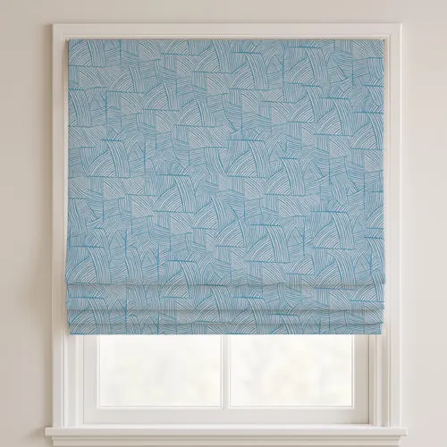 Maverick Azure Deluxe Roman Blinds