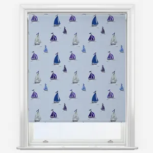 Sonova Studio Seashore Sails Deep Ocean Blue Roller Blind