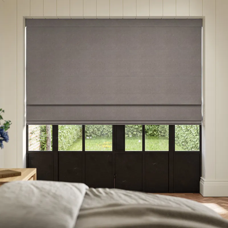 Ante Decor Lusso No Joins Blackout Made To Measure Roman Blind Charcoal