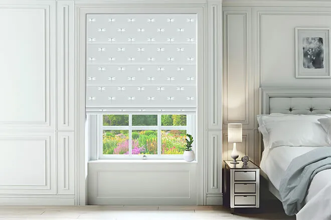 Sophie Allport Dragonfly Grey Blue - Designer Roman Blind