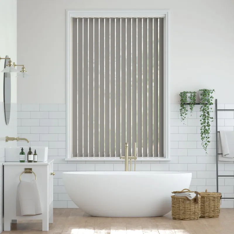 Pvc Metropolis Pewter Blackout Vertical Blind
