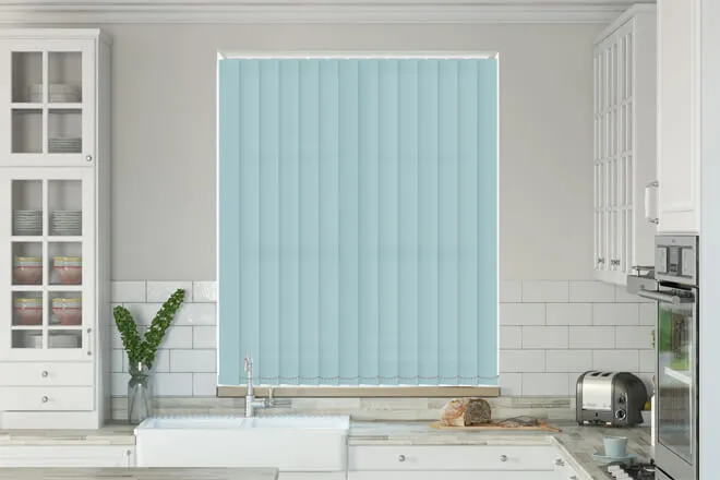 Alpha Baby Blue - Fire Retardant & Moisture Resistant Vertical Blind