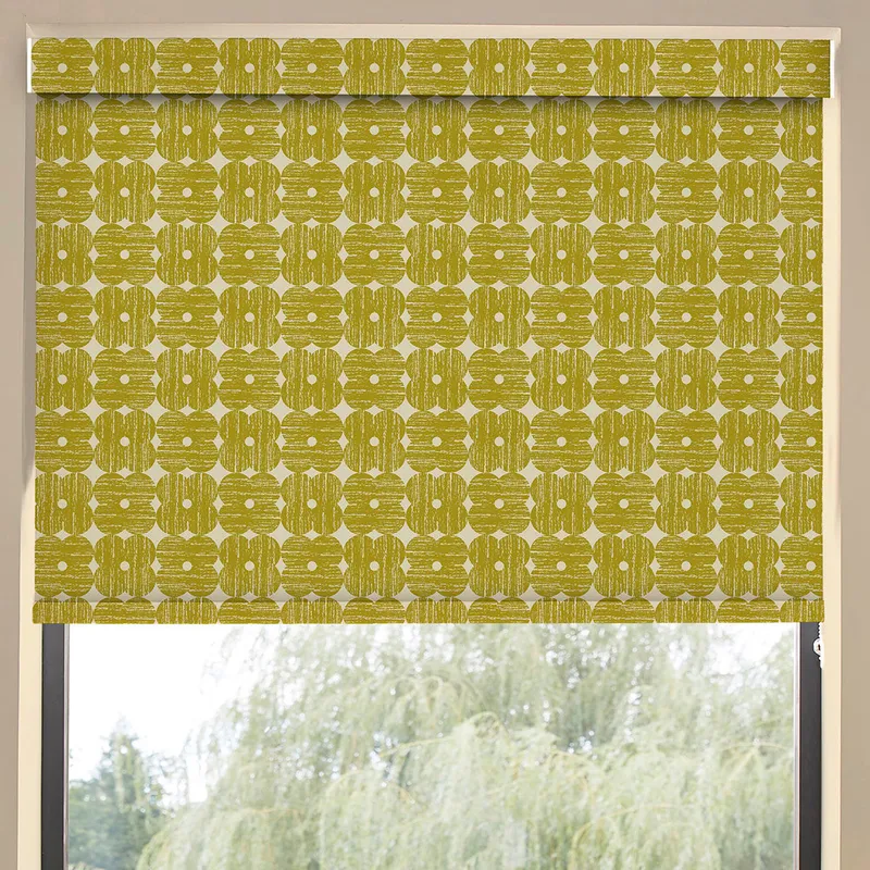 Orla Kiely Textured Flower Translucent Made To Measure Roller Blind Yellow