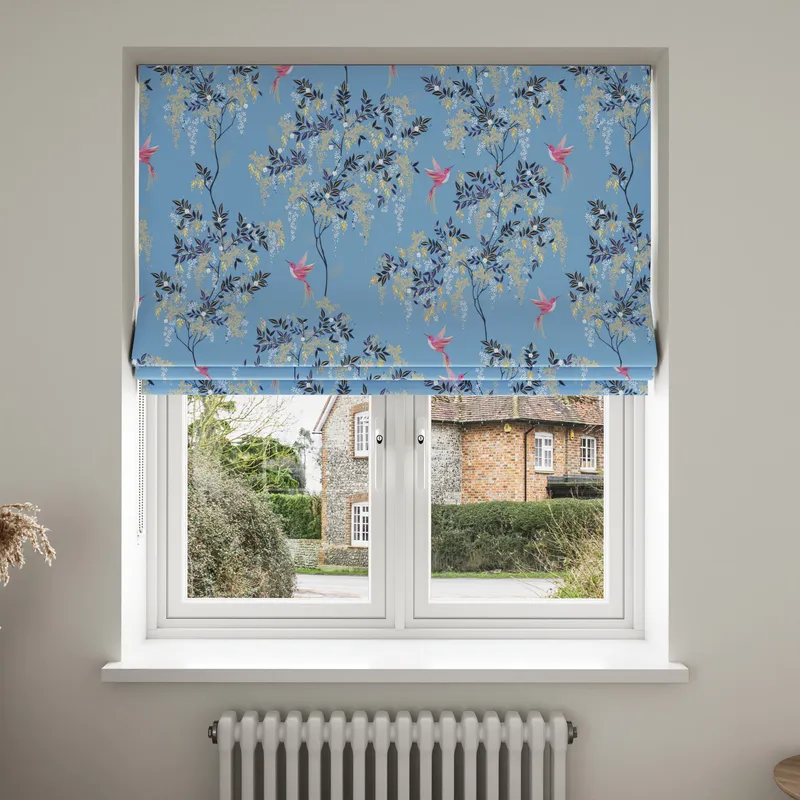Sara Miller Hummingbird Cornflower Blue Blinds Uk