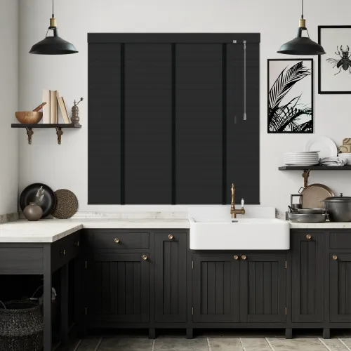 Dark Obsidian With Black Tape Venetian Blind