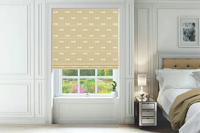 Sophie Allport Dragonfly Deep Mustard - Designer Roman Blind