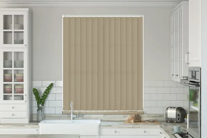 Chloe Hessian - Moisture Resistant Vertical Blind