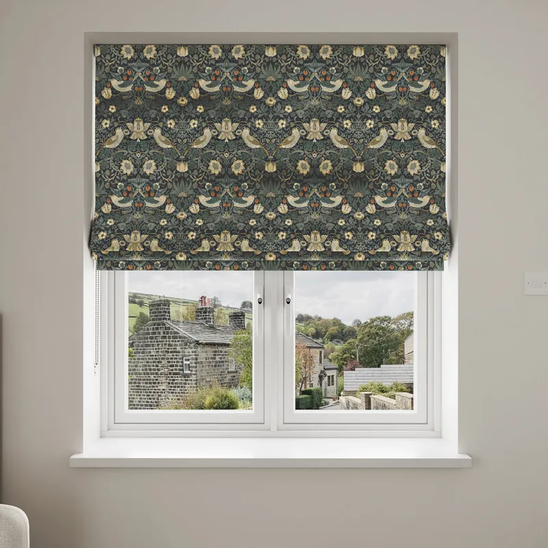 William Morris At Home Strawberry Thief Velvet Indigo Blinds Uk