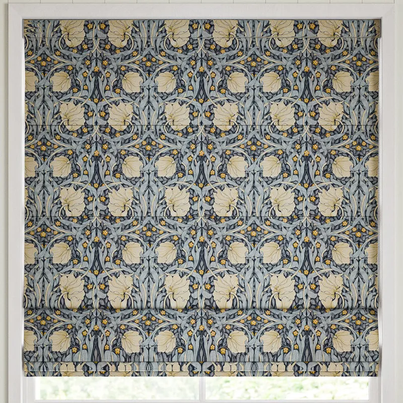 William Morris Pimpernel Made To Measure Roman Blind Indigo