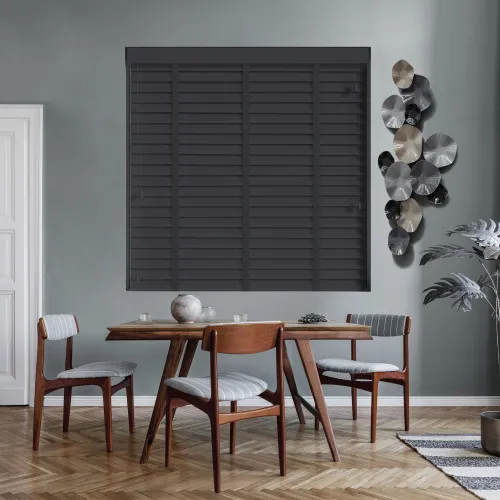 Empire Wood Blind With Smoke Ladder Tapes