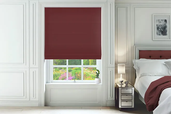 Omni Claret - Velvet Twist Fit No Drill Roman Blind