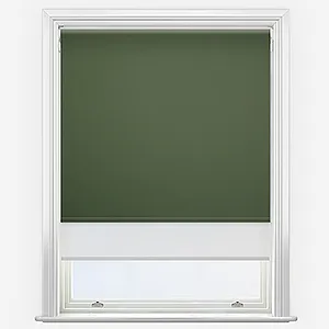Pop Blackout Ivy & White Double Roller Blind