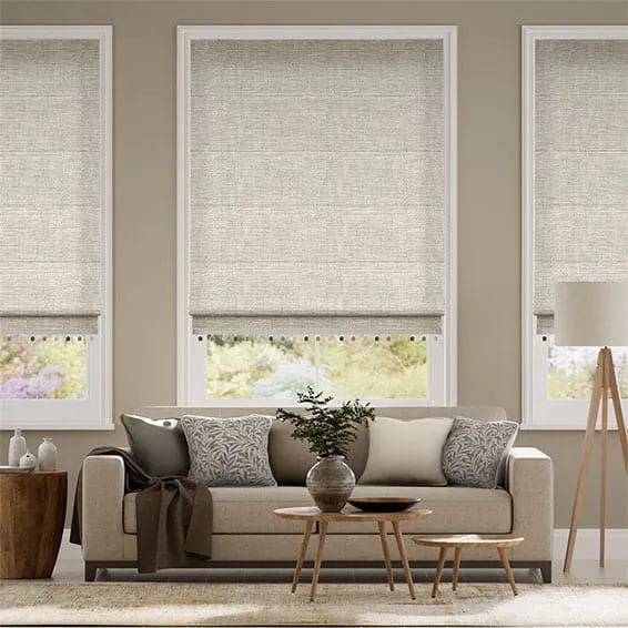 Harlow Stone & Pebble Trimmed Roman Blind