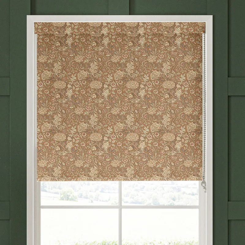 William Morris Double Bough Blackout Made To Measure Roller Blind Terracotta