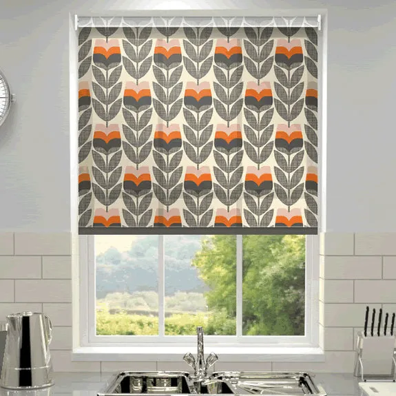 Orla Kiely Rosebud Made To Measure Roller Blind Orange