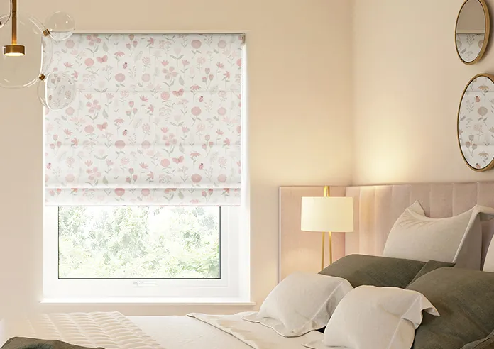 Floral Whimsy Blush - Roman Blind
