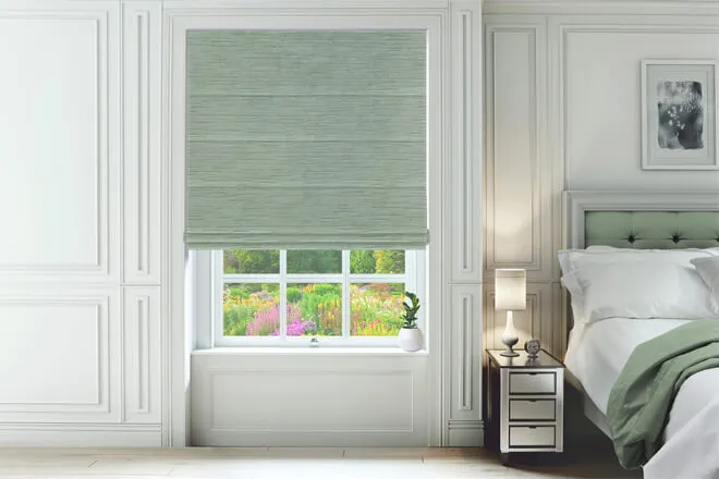 Bolzano Light Sage - Textured Chenille Roman Blind