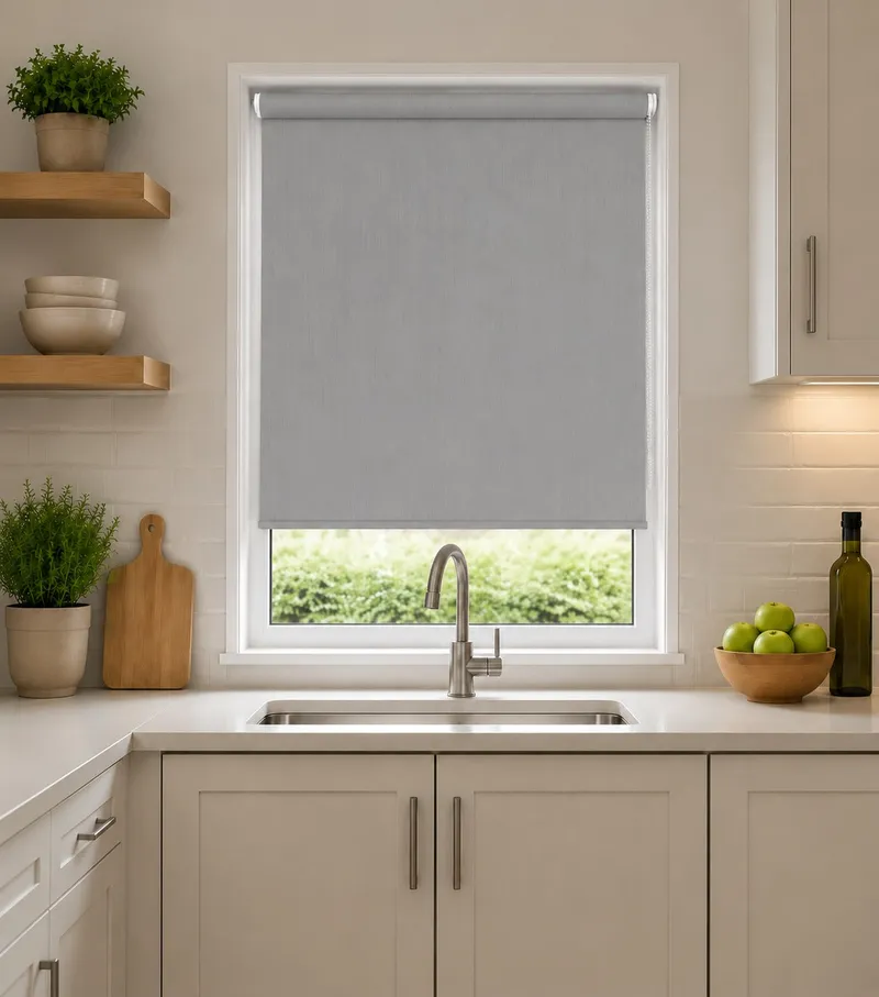 Plaza Steel - Pvc Blackout Waterproof Roller Blind