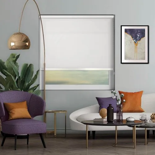 Origin White White Bottom Bar Roller Blind