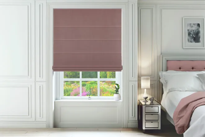 Linosa Dusky Pink - Velour Roman Blind