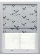 Laura Ashley Animalia Embroidered Silver Roman Blind