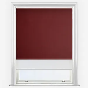 Optima Blackout Merlot Red & White Double Roller Blind