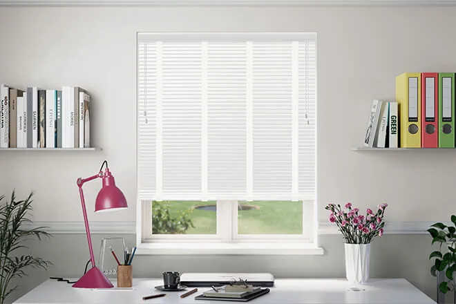 Millennium Bright White Gloss - 50mm Aluminium Venetian Blinds With White Tapes