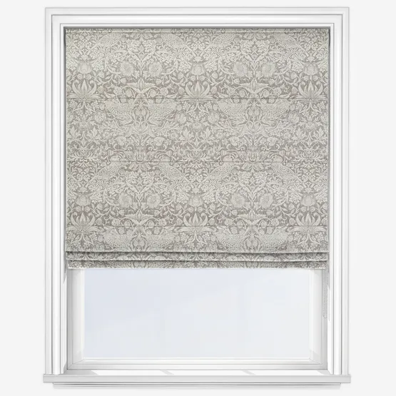 William Morris At Home Strawberry Thief Woven Limestone Roman Blind